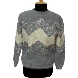 Fate Ladies Sweater With Chevron Lurex Inset Detail size medium